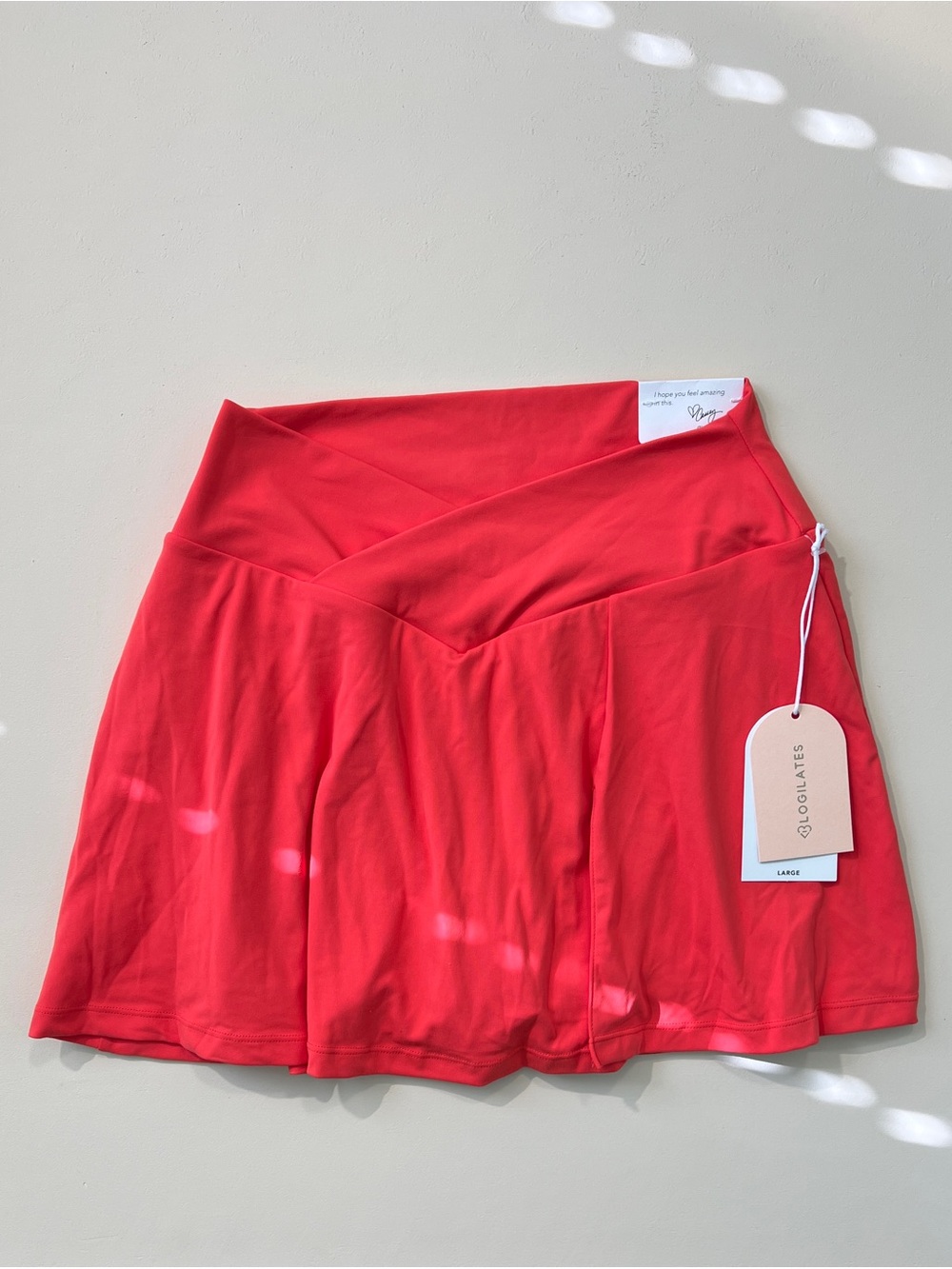 Blogilates Crisscross Slit Skort Size L Spicy Orange NWT